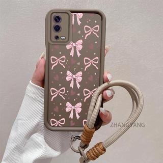 Ốp Lưng Cho OPPO A55 4G Silicone TPU Mềm Vỏ Điện Thoại Thẩm Mỹ Đẹp Mới Thiết Kế Nơ Chống Sốc Và Thả Cho Bé Gái Dây Miễn Phí