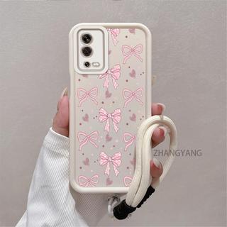 Ốp Lưng Cho OPPO A55 4G Silicone TPU Mềm Vỏ Điện Thoại Thẩm Mỹ Đẹp Mới Thiết Kế Nơ Chống Sốc Và Thả Cho Bé Gái Dây Miễn Phí