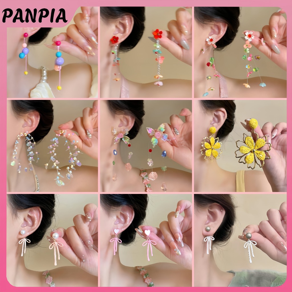 Mùa Hè Đầy Màu Sắc Độc Đáo Thiết Kế Dopamine Thả Tòn Ten Bông Tai Nữ Trang Sức Thời Trang Phụ Kiện