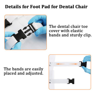1PC Ghế nha khoa Pad trong suốt Dải đàn hồi Clip Pad Bảo vệ Thực hành Dustproof Foot Foot Pad có thể tái sử dụng