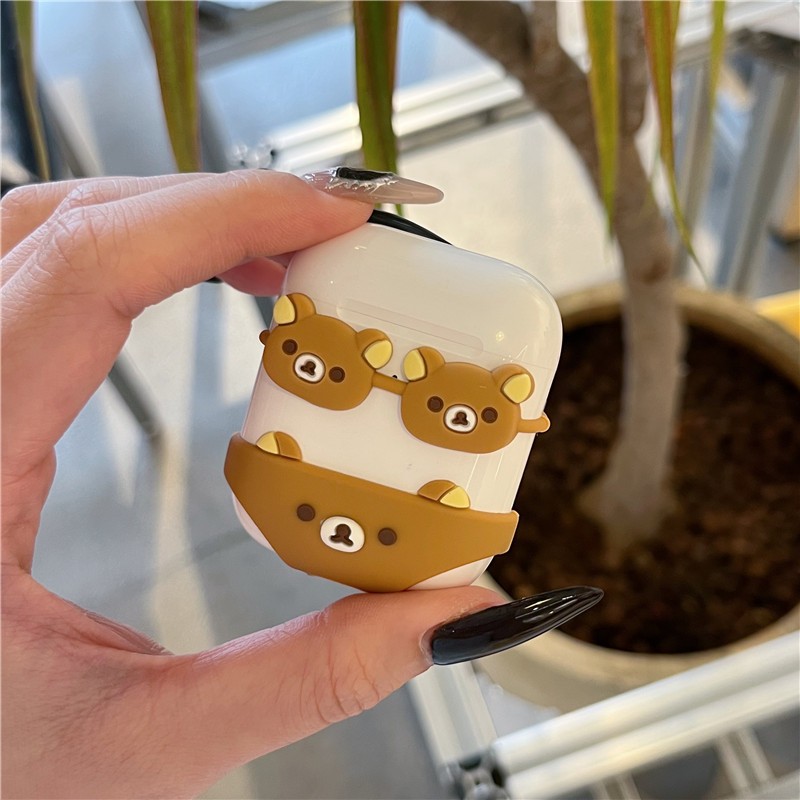Air Pods 1 / 2 Thế hệ thứ 3 Air Pods Pro Air Pods 3 / 4 Bikini Họa tiết gấu thư giãn Chất liệu silicon Vỏ bảo vệ Tai nghe không dây