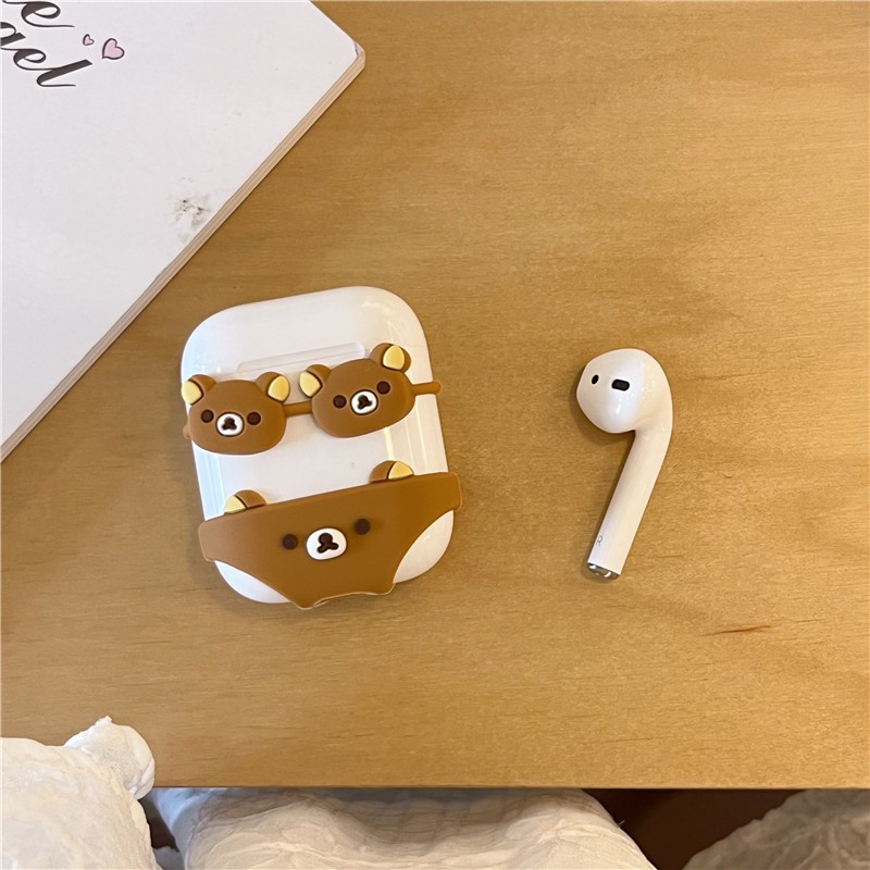 Air Pods 1 / 2 Thế hệ thứ 3 Air Pods Pro Air Pods 3 / 4 Bikini Họa tiết gấu thư giãn Chất liệu silicon Vỏ bảo vệ Tai nghe không dây