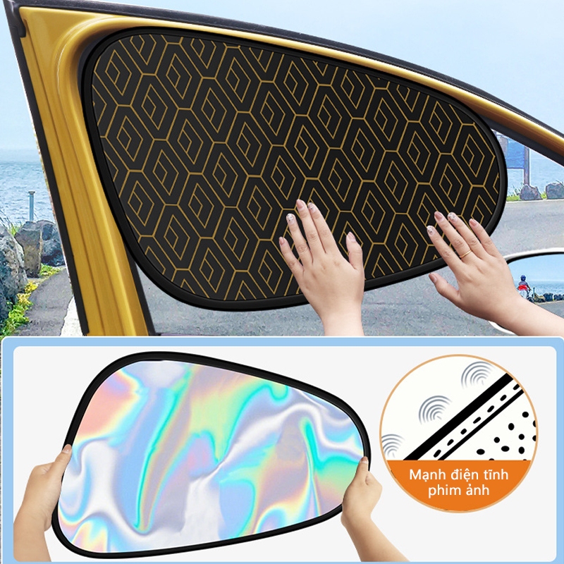 Tấm che nắng cửa sổ ô tô SEAMETAL có thể gấp lại, cách nhiệt cửa sổ bên, rèm hấp thụ chống nắng
