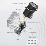 58480-3650 Worm Gear DC Motor 12V24V Trục ngắn đôi Mô-men xoắn cao 70KG.CM Với động cơ tự khóa phía trước và lùi 6RPM-470RPM Động cơ không chổi than có thể điều chỉnh — ảnh 7