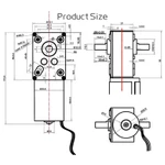 58480-3650 Worm Gear DC Motor 12V24V Trục ngắn đôi Mô-men xoắn cao 70KG.CM Với động cơ tự khóa phía trước và lùi 6RPM-470RPM Động cơ không chổi than có thể điều chỉnh — ảnh 3