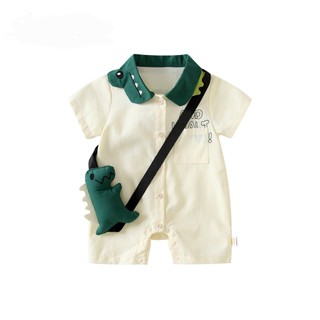 Khủng long sơ sinh Bé trai Cotton hoạt hình dễ thương vừa vặn mềm mại và áo liền quần (0-24 tháng)
