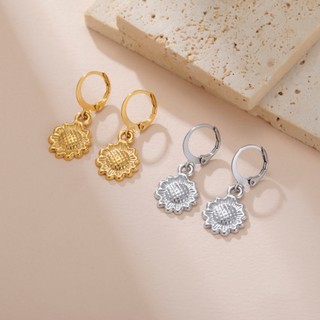 SKYRIM Charm Hoa Hướng Dương Thả Bông Tai Nữ Bé Gái Thép Không Gỉ Trang Sức Thời Trang Quà Tặng