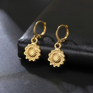 SKYRIM Charm Hoa Hướng Dương Thả Bông Tai Nữ Bé Gái Thép Không Gỉ Trang Sức Thời Trang Quà Tặng