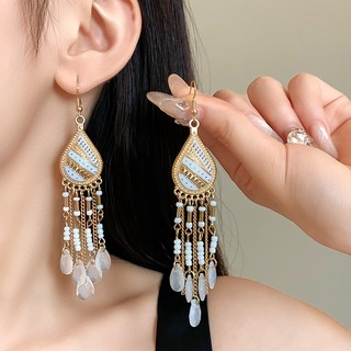 Móc tai mặt dây chuyền lông vũ phong cách châu Âu và Mỹ dành cho nữ trang trí tai tinh tế thời trang