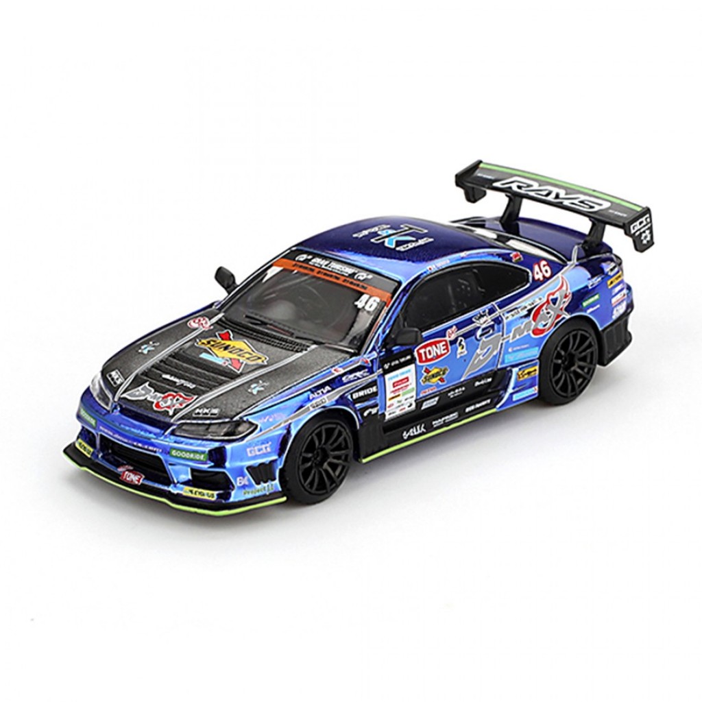 Miniature Mini GT #857 - Nissan Silvia S15 #46 D-Max Racing - D1 Grand Prix 2023 - Échelle 1/64 - Neuf Sous Blister