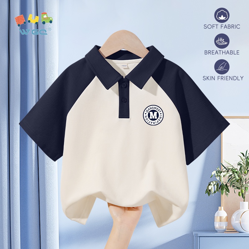 Áo thun Bé Trai , thiết kế dây buộc polo, phong cách Preppy phù hợp thời trang