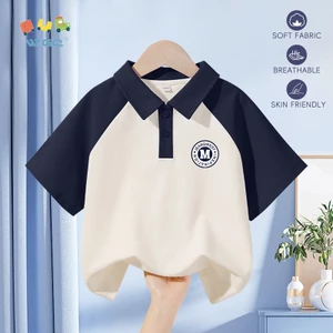 Áo thun Bé Trai , thiết kế dây buộc polo, phong cách Preppy phù hợp thời trang