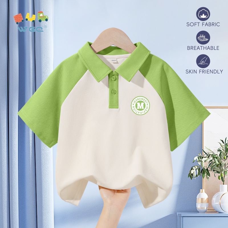 Áo thun Bé Trai , thiết kế dây buộc polo, phong cách Preppy phù hợp thời trang