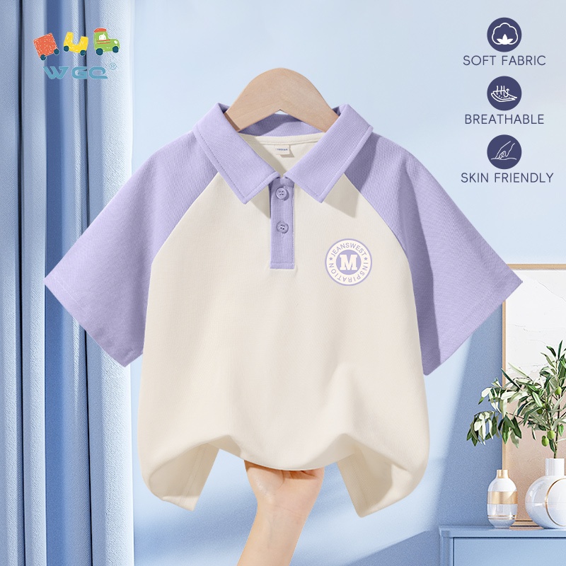 Áo thun Bé Trai , thiết kế dây buộc polo, phong cách Preppy phù hợp thời trang
