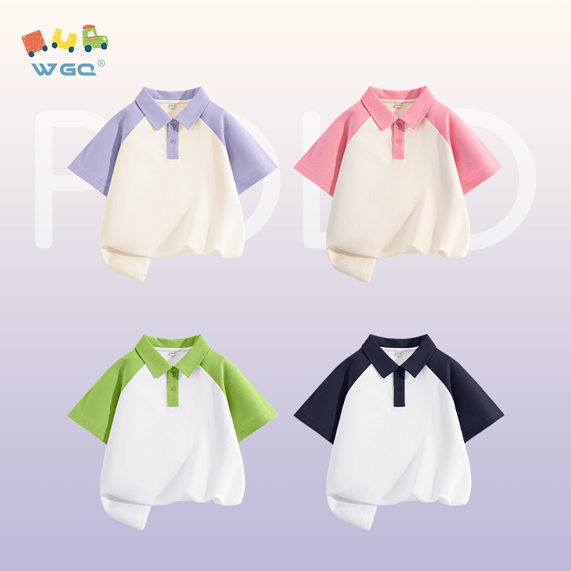 Áo thun Bé Trai , thiết kế dây buộc polo, phong cách Preppy phù hợp thời trang