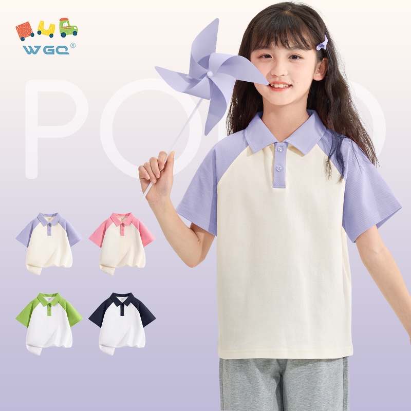 Áo thun Bé Trai , thiết kế dây buộc polo, phong cách Preppy phù hợp thời trang
