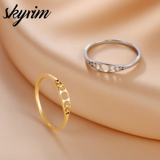 SKYRIM Nhẫn Nữ Rỗng Mặt Trời & Mặt Trăng Nhẫn Cặp Đôi Trang Sức Thời Trang