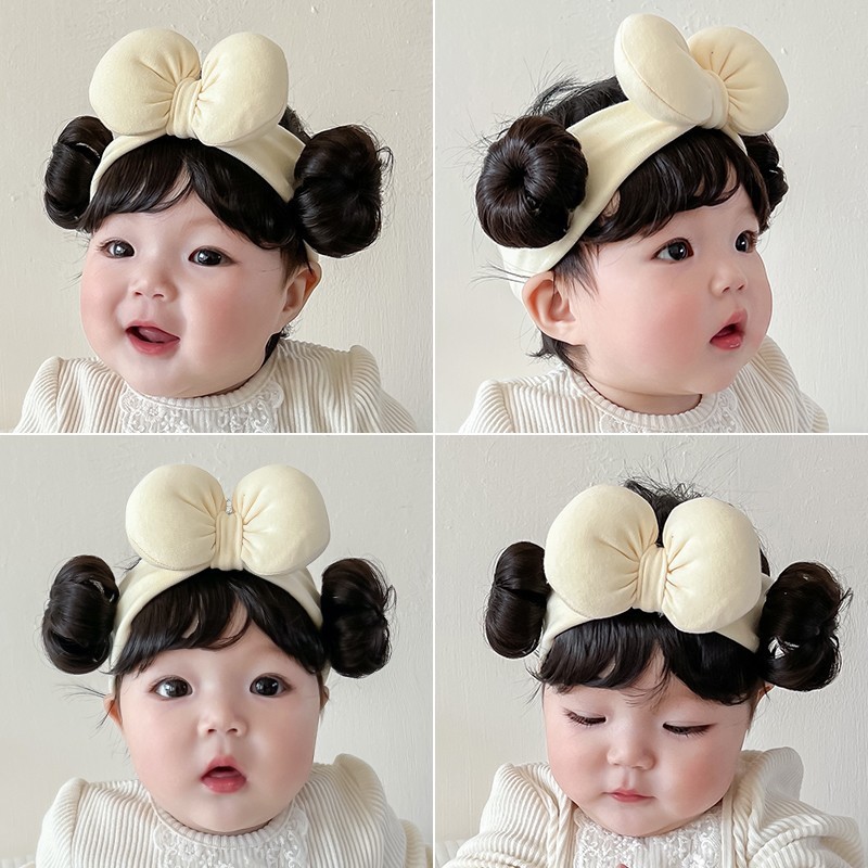 Thời Trang Nhà Máy Thời Trang Dễ Thương Cho Bé Trẻ Em Tóc Giả Trẻ Em Bé Gái Nơ Tóc Giả Băng Đô Quấn Tóc Sơ Sinh Tập Đi Tóc Giả Mũ Tóc Giả Cosplay Mũ Đội Đầu QrhYK