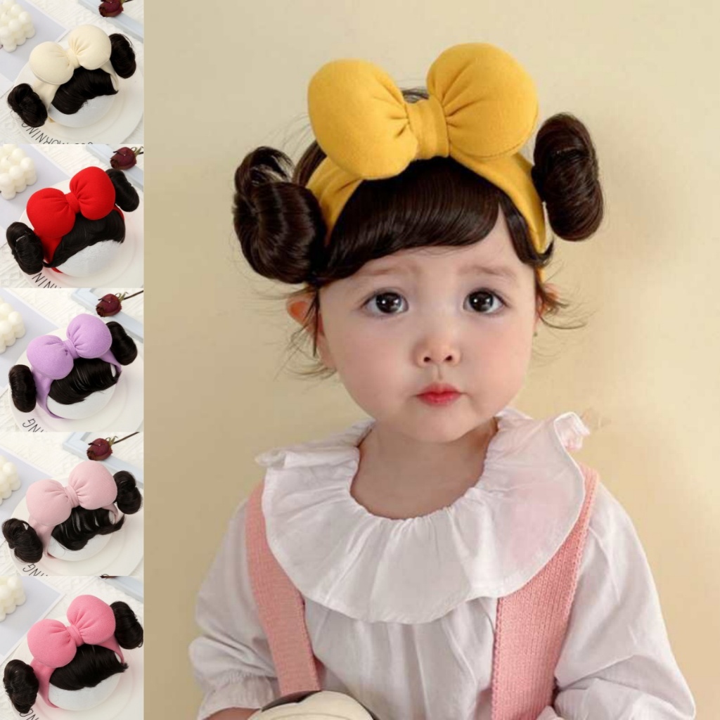 Thời Trang Nhà Máy Thời Trang Dễ Thương Cho Bé Trẻ Em Tóc Giả Trẻ Em Bé Gái Nơ Tóc Giả Băng Đô Quấn Tóc Sơ Sinh Tập Đi Tóc Giả Mũ Tóc Giả Cosplay Mũ Đội Đầu QrhYK
