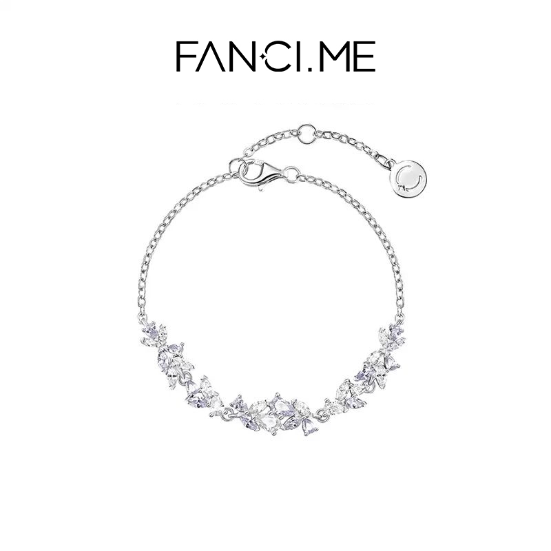 FANCIME Vòng tay hoa Wisteria tinh tế Bạc Thiết kế tối giản Sinh nhật Tiệc cưới Quà tặng ngày lễ tình nhân cho cô ấy