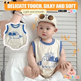 Áo liền quần Cotton cho bé trai mùa hè sơ sinh Bộ áo liền quần Cotton hoạt hình dễ thương cho mèo vừa vặn mềm mại và thoải mái (0-24 tháng)