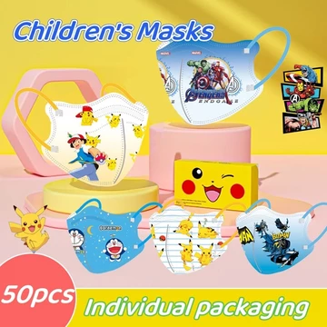 [Gói cá nhân] 50 CÁI KN95 cho trẻ em Phim hoạt hình Doremon 3D 4ply Mặt nạ mỏ vịt bướm trẻ em chất lượng cao Mặt nạ thời trang trẻ em