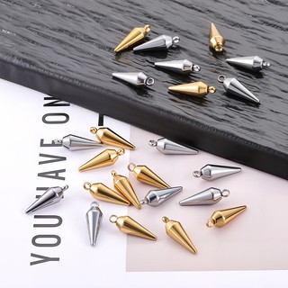 Mặt dây chuyền hình nón mạ vàng 18K bằng thép không gỉ Phụ kiện DIY chống nước
