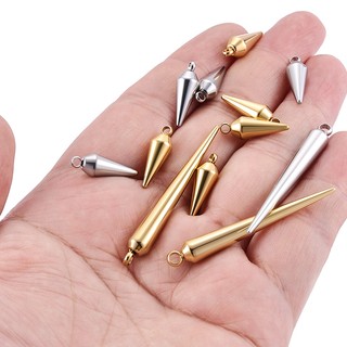 Mặt dây chuyền hình nón mạ vàng 18K bằng thép không gỉ Phụ kiện DIY chống nước