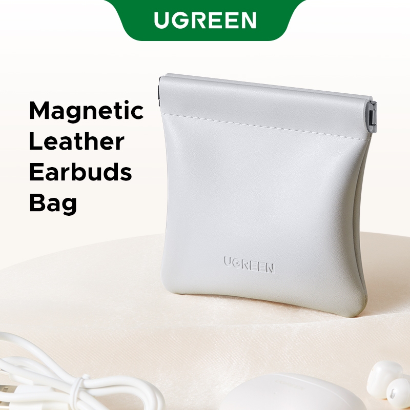 Túi đựng tai nghe bằng da từ tính UGREEN Vải mềm Túi đựng tai nghe lót nhung dễ dàng mở và đóng 110mm * 110mm