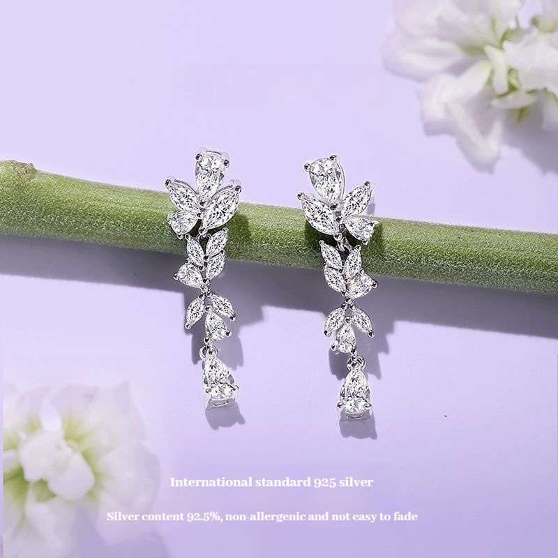 FanciMe Tinh Tế Wisteria Bông Tai Bông Tai Sterling Bạc Tối Giản Phong Cách Sang Trọng Sinh Nhật Ngày Lễ Tình Nhân Quà Tặng Năm Mới Cho Người Phụ Nữ