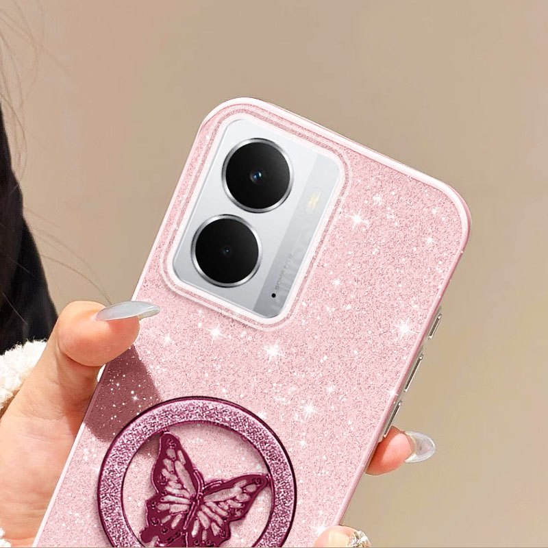 Giá đỡ bướm YBD 3D cho Realme 15 Pro Realme 14T Realme 14 Pro Plus Realme 14 Pro + 5G Vỏ điện thoại Bột lấp lánh Vỏ mềm hoàn toàn