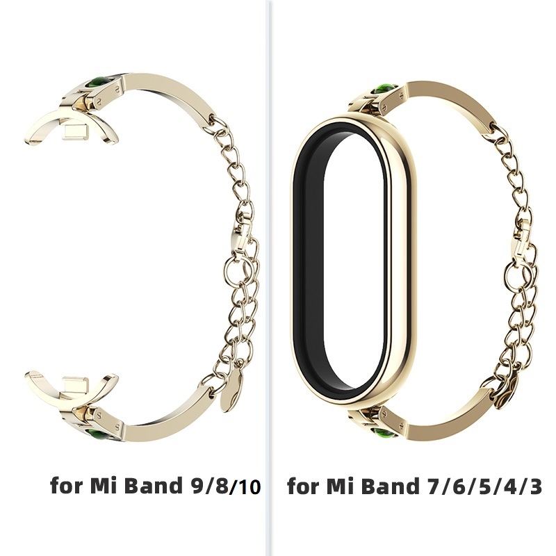 MIJOBS cho Mi Band 10 Vòng đeo tay kim loại Dây đeo cổ tay  sang trọng dành cho phụ nữ dành cho Xiaomi Mi Smart Band phiên bản toàn  cầu