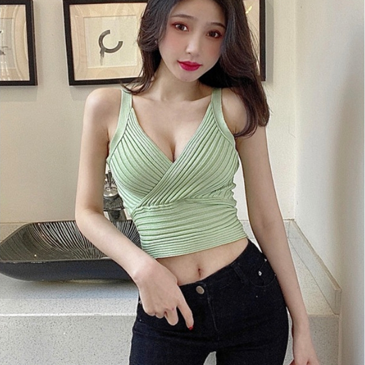 Marbit Thời Trang Mùa Hè Gợi Cảm Thường Ngày Co Giãn Chặt Cổ Chữ V Áo Vest Không Lưng Cho Nữ Mới