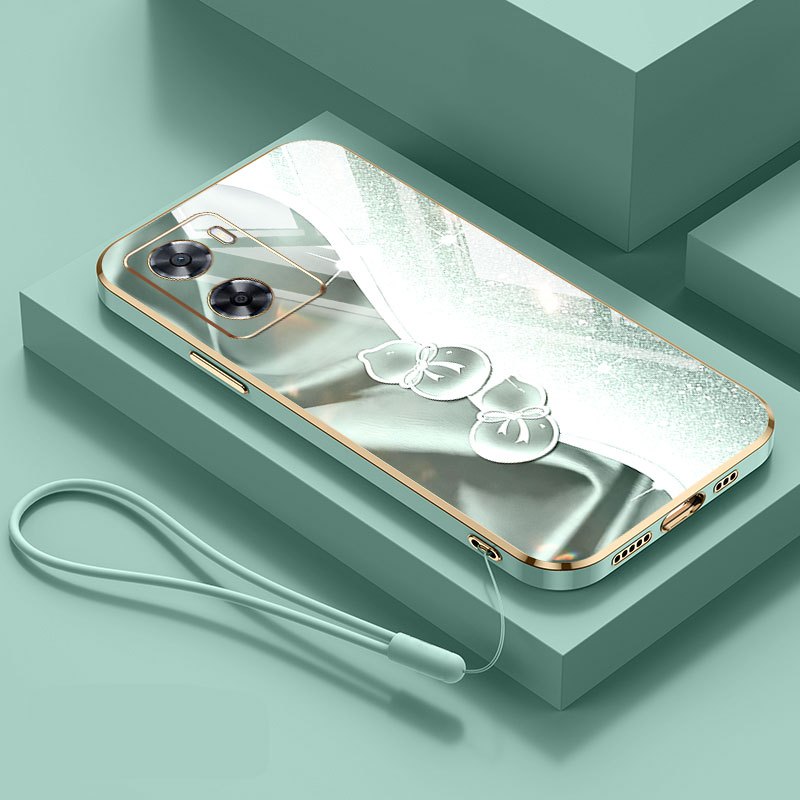 Ốp Điện Thoại YBD Cho OPPO A57 2022 A77 A57E A57S A77S 4G Mạ Điện Kim Cương Bầu Họa Tiết Dây Treo