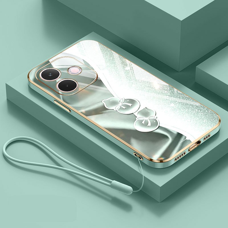 Ốp Điện Thoại YBD Cho OPPO A5X A5 Pro 4G 5G Mạ Điện Kim Cương Bầu Họa Tiết Dây Treo