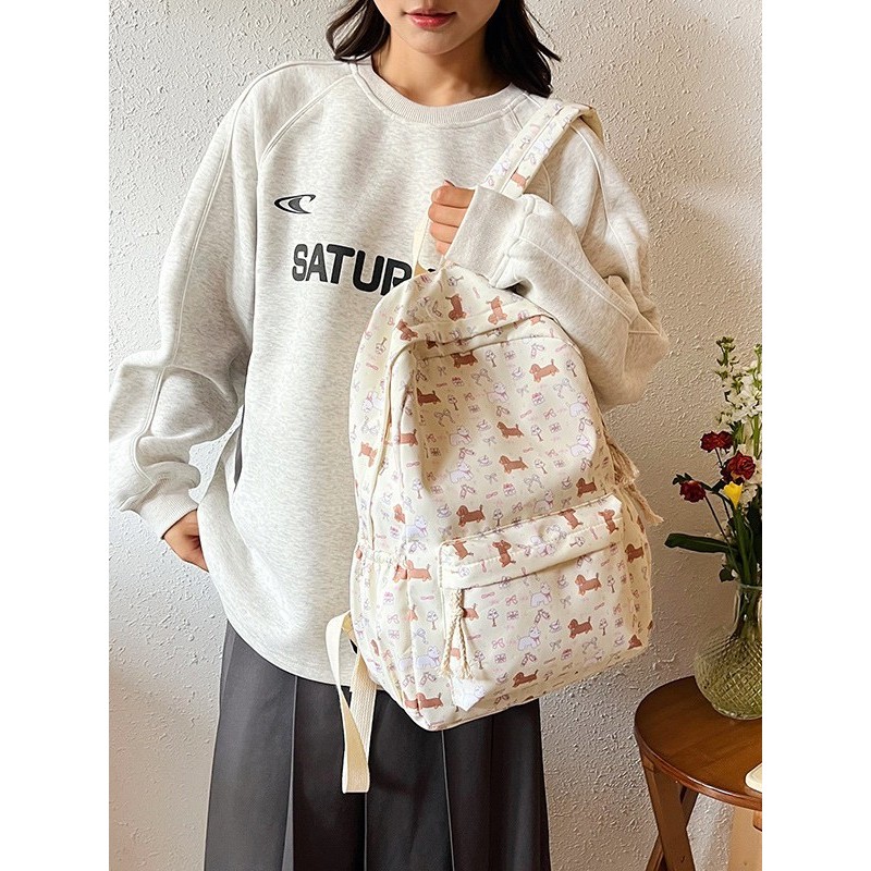 CMinYP In Hình Dễ Thương Chó Con Dachshund Ba Lô Phong Cách Đại Học Sinh Schoolbag Di Động Dung Tích Lớn Túi Du Lịch Nữ Tính Quà Tặng Sinh Nhật Vinh Quang