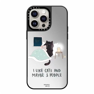 CASENEAL Ốp điện thoại gương chất lượng cao hình mèo đen dễ thương Thích hợp cho iPhone 17ProMax 17pro 17 air 16promax 16 15promax 15 14promax 13 13promax Ốp lưng cứng chống rơi thời trang