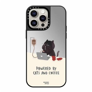 CASENEAL Ốp điện thoại gương chất lượng cao hình mèo đen dễ thương Thích hợp cho iPhone 17ProMax 17pro 17 air 16promax 16 15promax 15 14promax 13 13promax Ốp lưng cứng chống rơi thời trang