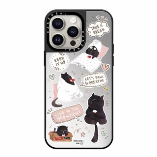 CASENEAL Ốp điện thoại gương chất lượng cao hình mèo đen dễ thương Thích hợp cho iPhone 17ProMax 17pro 17 air 16promax 16 15promax 15 14promax 13 13promax Ốp lưng cứng chống rơi thời trang