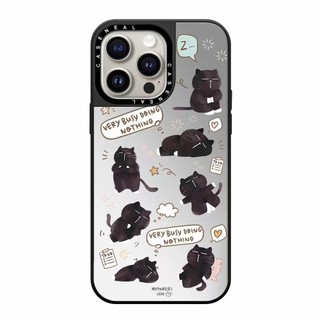 CASENEAL Ốp điện thoại gương chất lượng cao hình mèo đen dễ thương Thích hợp cho iPhone 17ProMax 17pro 17 air 16promax 16 15promax 15 14promax 13 13promax Ốp lưng cứng chống rơi thời trang