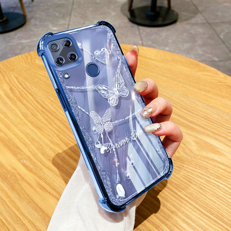 Vỏ Bướm YBD Girl Cho OPPO Realme C20 C20A C11 C15 C12 C25 C21 C25 C21Y C25Y Narzo 20 30A 50A Ống Kính Chống Rơi Túi Khí Bốn Góc Bao Gồm