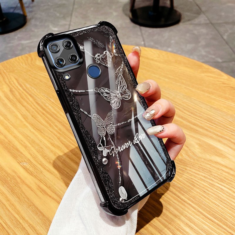 Vỏ Bướm YBD Girl Cho OPPO Realme C20 C20A C11 C15 C12 C25 C21 C25 C21Y C25Y Narzo 20 30A 50A Ống Kính Chống Rơi Túi Khí Bốn Góc Bao Gồm