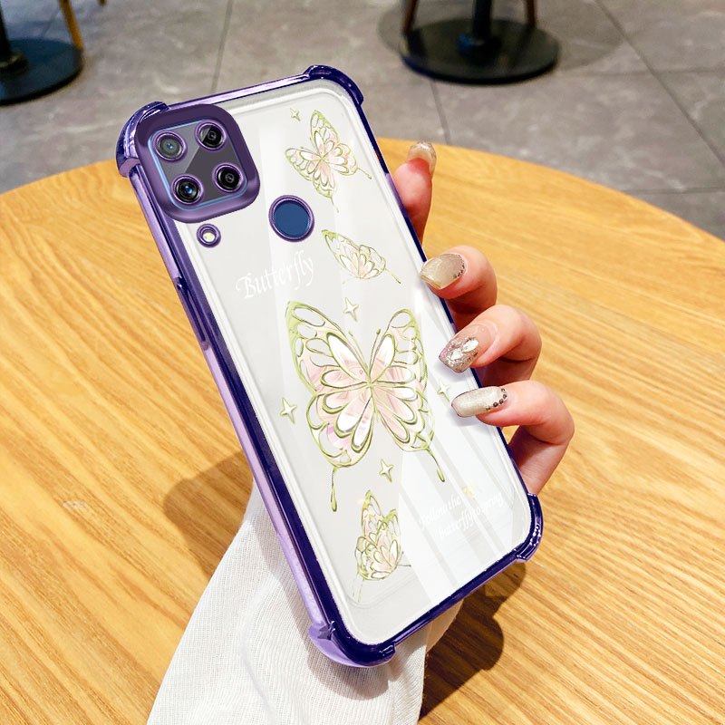 Vỏ Bướm YBD Girl Cho OPPO Realme C20 C20A C11 C15 C12 C25 C21 C25 C21Y C25Y Narzo 20 30A 50A Ống Kính Chống Rơi Túi Khí Bốn Góc Bao Gồm