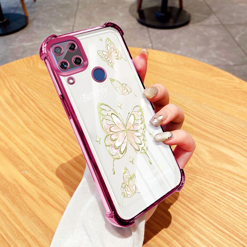 Vỏ Bướm YBD Girl Cho OPPO Realme C20 C20A C11 C15 C12 C25 C21 C25 C21Y C25Y Narzo 20 30A 50A Ống Kính Chống Rơi Túi Khí Bốn Góc Bao Gồm