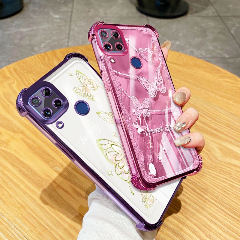 Vỏ Bướm YBD Girl Cho OPPO Realme C20 C20A C11 C15 C12 C25 C21 C25 C21Y C25Y Narzo 20 30A 50A Ống Kính Chống Rơi Túi Khí Bốn Góc Bao Gồm