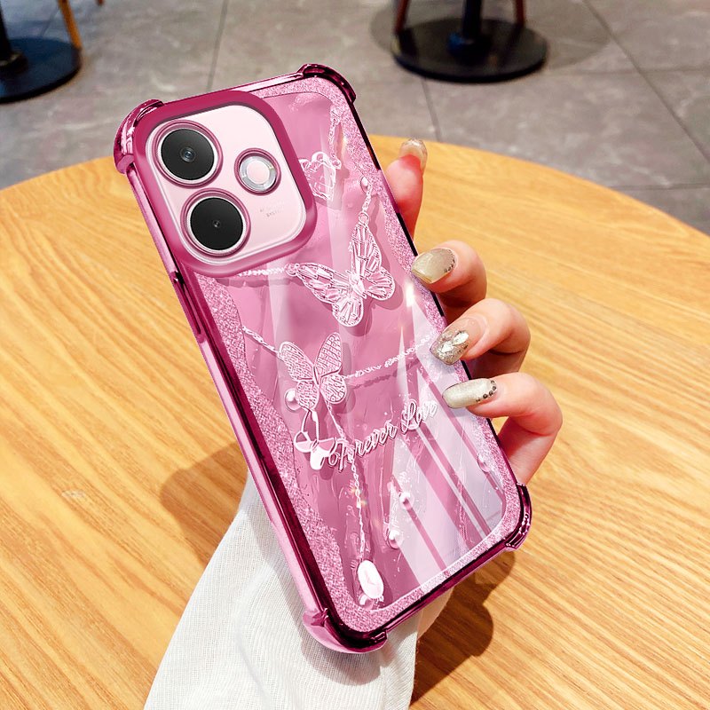 Vỏ Bướm YBD Girl Cho OPPO A6C A5i A5 Pro A3X A5X A58 A3X A60 4G 5G Ống Kính Chống Rơi Túi Khí Bốn Góc Bao Gồm
