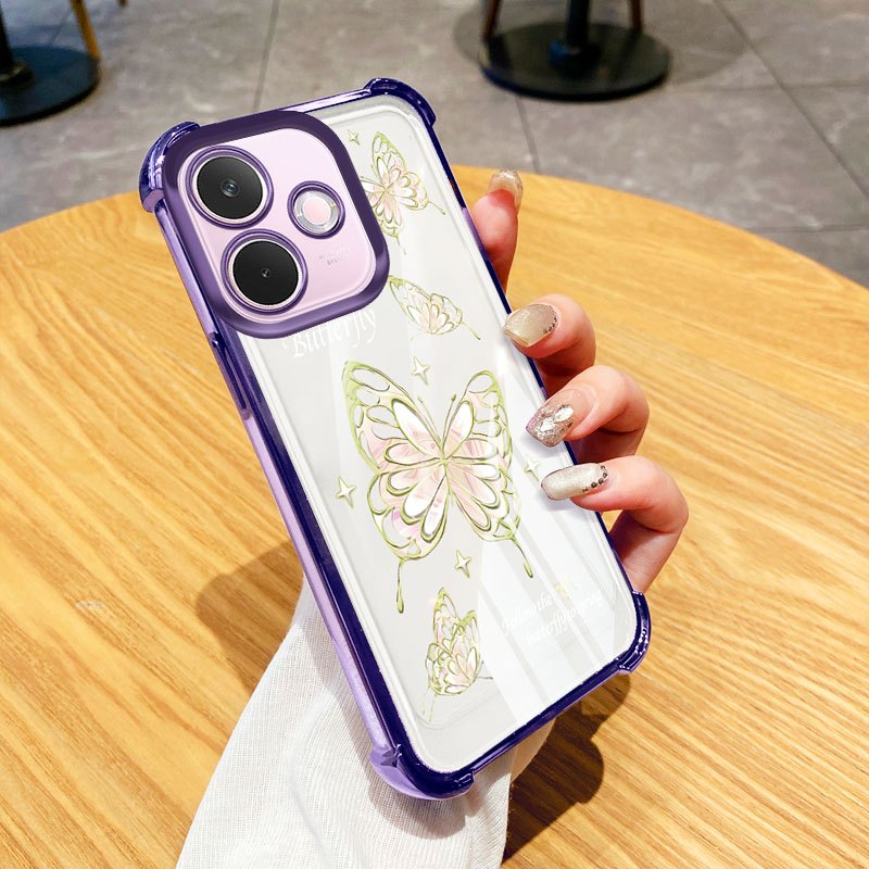 Vỏ Bướm YBD Girl Cho OPPO A6C A5i A5 Pro A3X A5X A58 A3X A60 4G 5G Ống Kính Chống Rơi Túi Khí Bốn Góc Bao Gồm