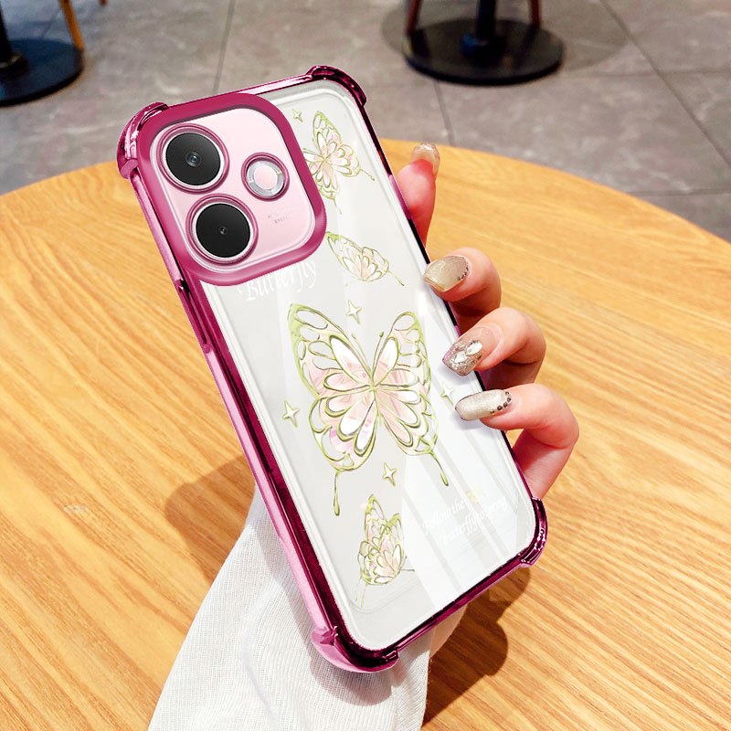 Vỏ Bướm YBD Girl Cho OPPO A6C A5i A5 Pro A3X A5X A58 A3X A60 4G 5G Ống Kính Chống Rơi Túi Khí Bốn Góc Bao Gồm