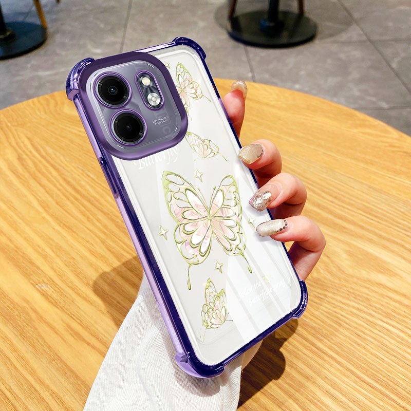 Vỏ Bướm YBD Girl Cho Infinix Smart 9 HD Hot 50i X6531 X6531B X6532 X6532C Ống Kính Chống Rơi Túi Khí Bốn Góc Bao Gồm