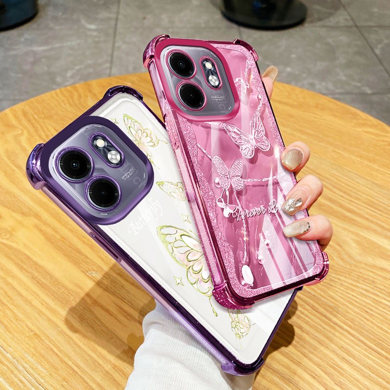 Vỏ Bướm YBD Girl Cho Infinix Smart 9 HD Hot 50i X6531 X6531B X6532 X6532C Ống Kính Chống Rơi Túi Khí Bốn Góc Bao Gồm